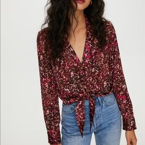 EUC Wilfred Tie-Front Blouse